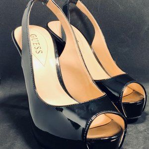 Guess peep-toe slingback heels